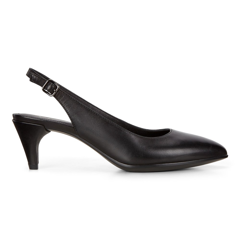 ECCO Womens Pumps Black - Shape 45 Pointy Sleek Slingback - QHK-720689